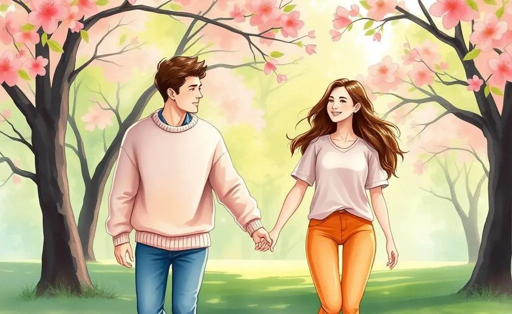 A supportive couple walking symbolizing new beginnings.