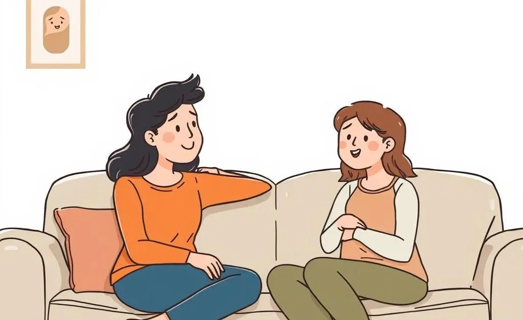 Two people having a heartfelt conversation.