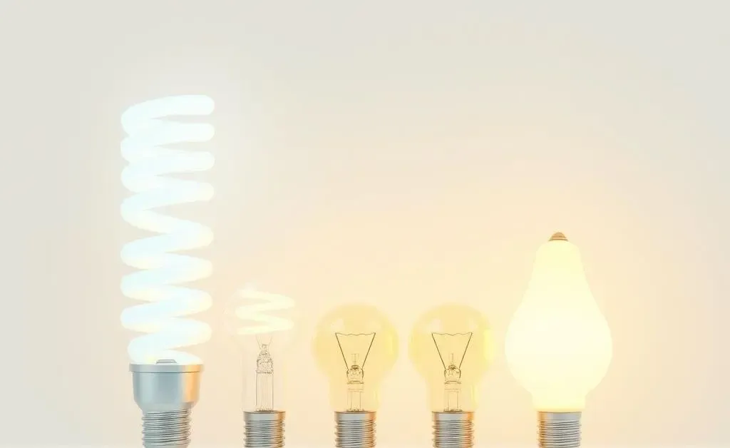 Energy-efficient lightbulbs and regular bulbs illustration