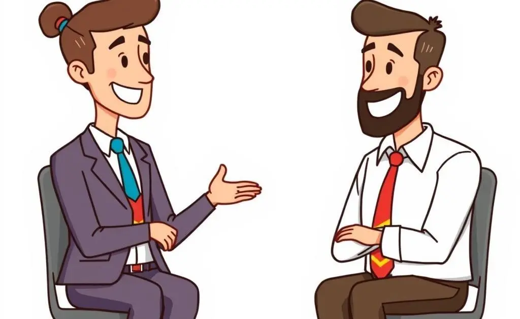 Insurance agent and client in a friendly conversation