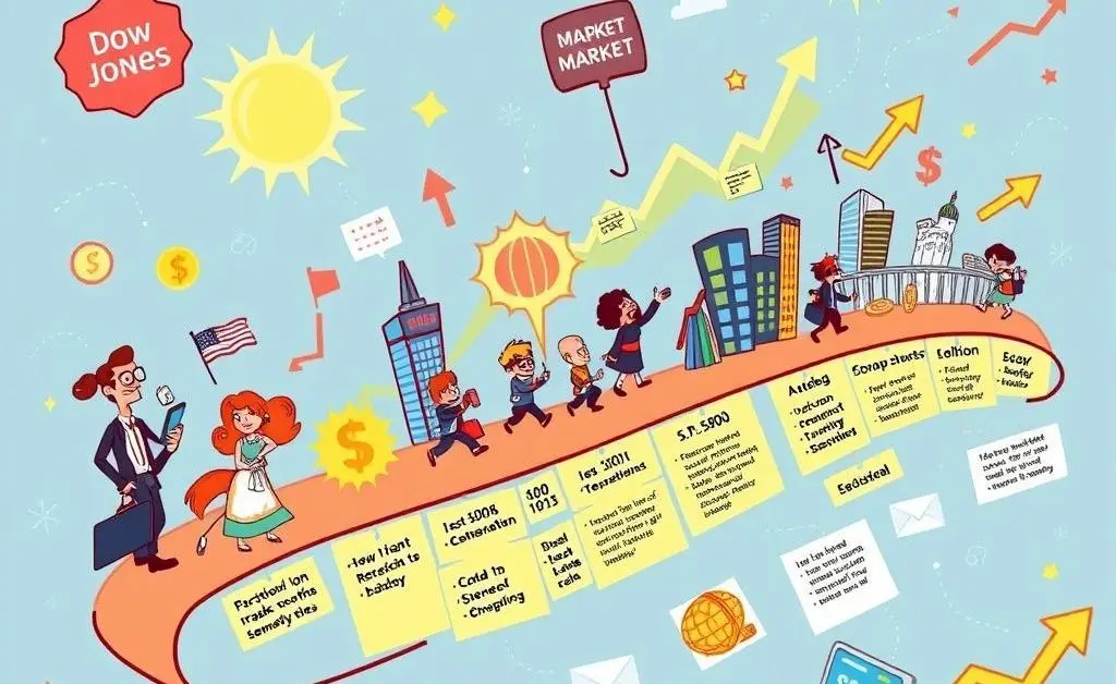 A timeline showing important financial events.