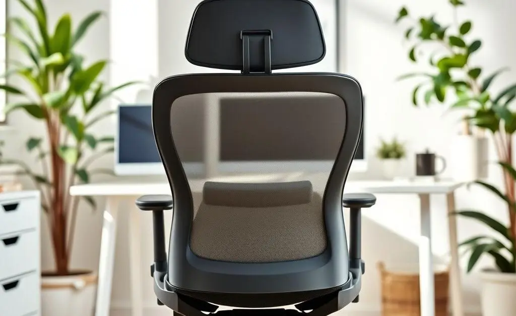 An ergonomic chair in a home office setting