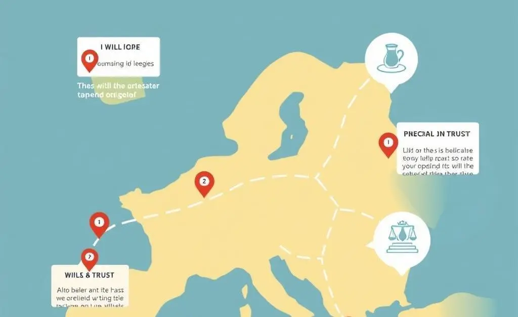 An illustrated road map showing the steps of estate planning.