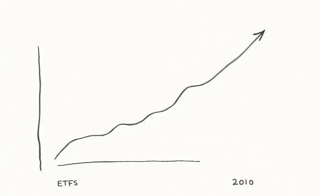 Growth of distribution vs accumulation ETFs over time