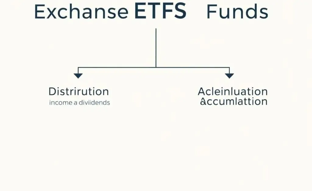 Infographic illustrating the basic structure of ETFs with distribution and accumulation types