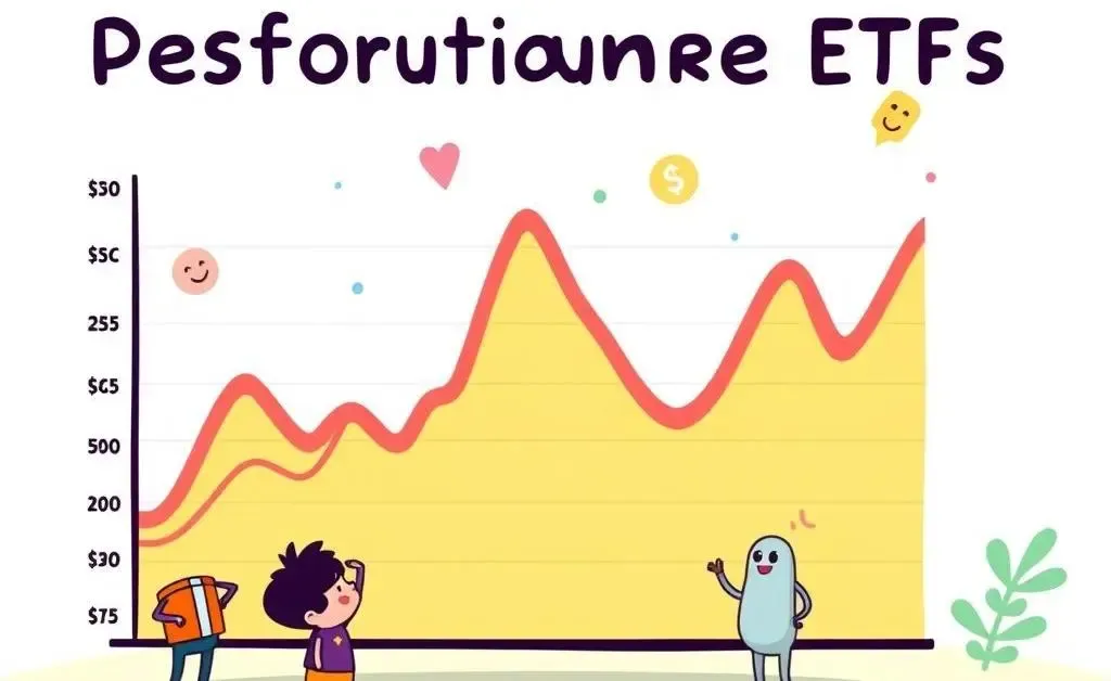 Performance chart comparing distribution and accumulation ETFs