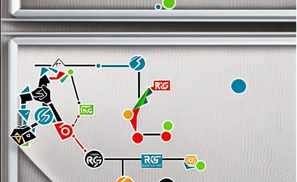 Evaluation of stock choices using graphs and company logos.
