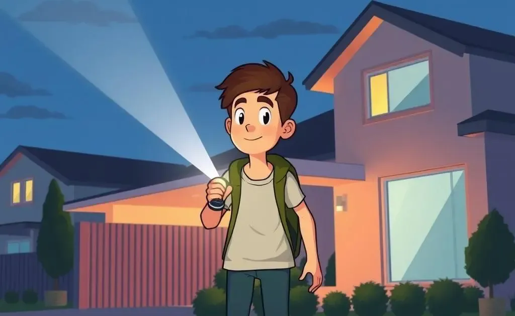 Cartoon of someone on an evening property viewing