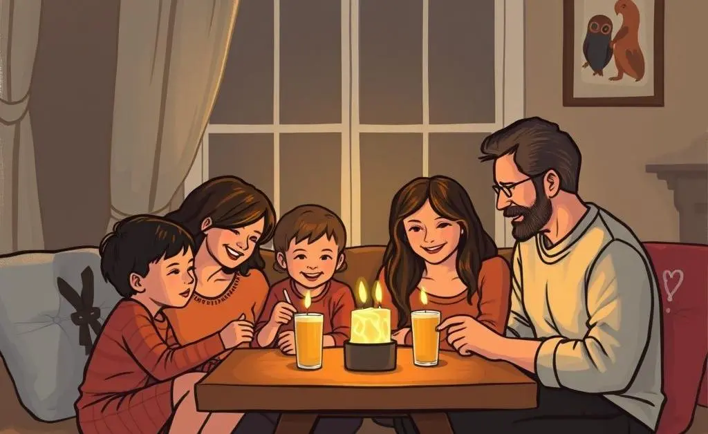 Family enjoying a cozy evening together
