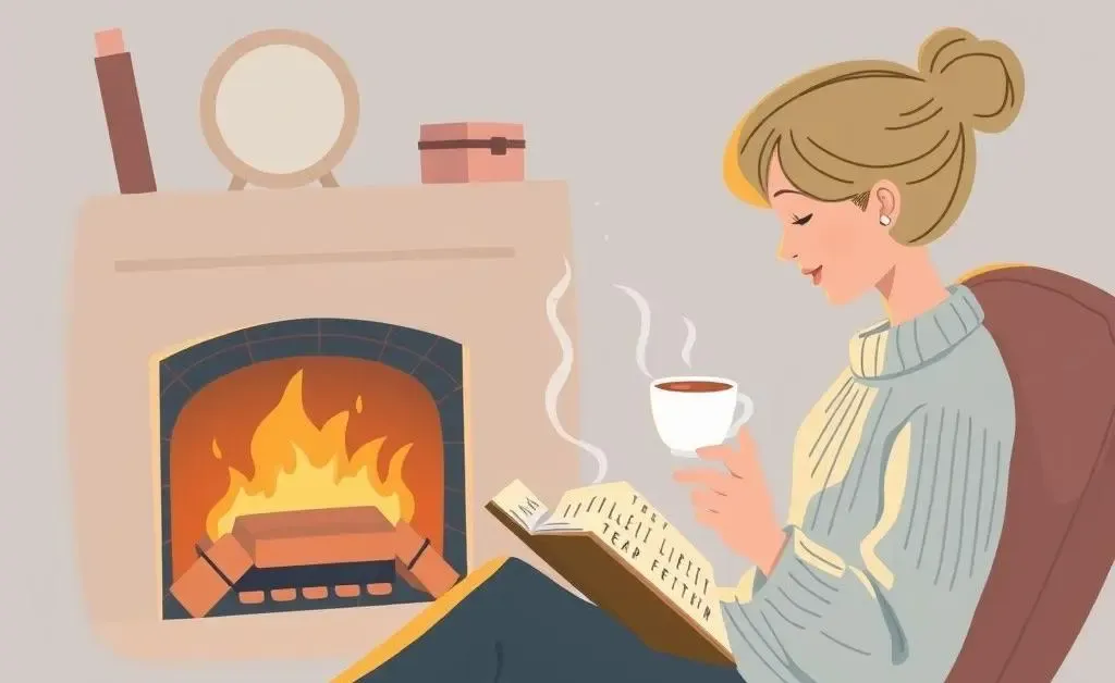 A calming evening routine with tea and a book