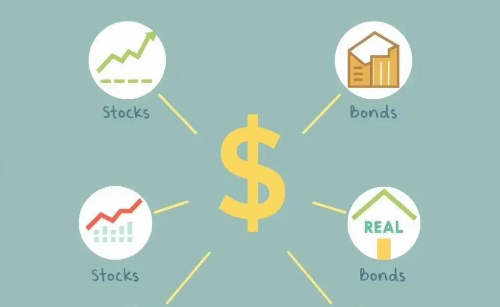 A charming infographic of different investment icons