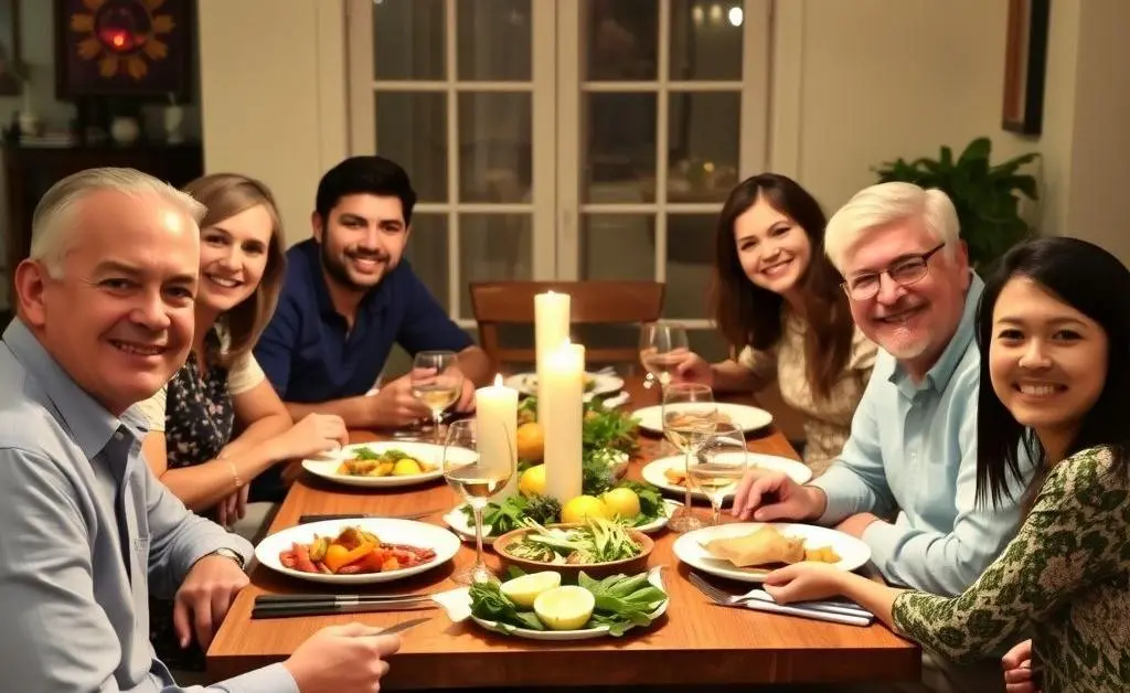 A cozy family dinner setup