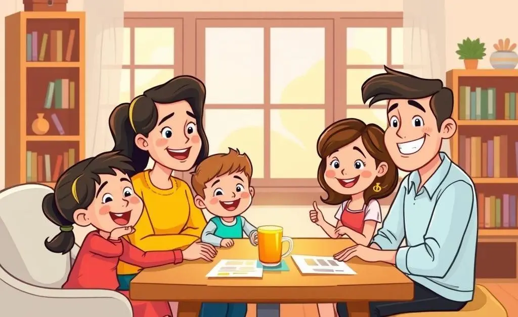 Family discussing life insurance options