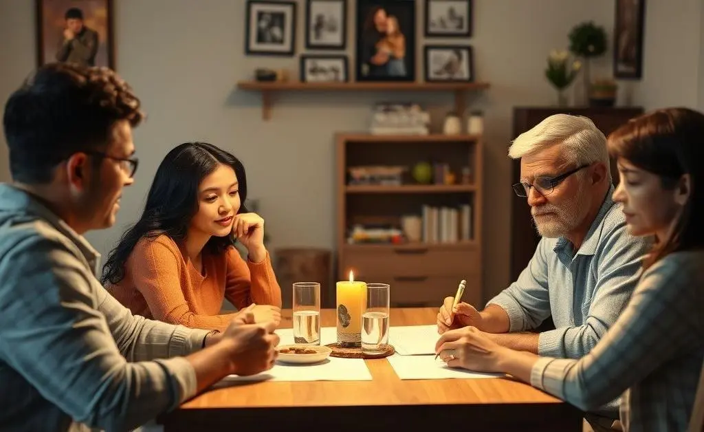 Family discussing life insurance options