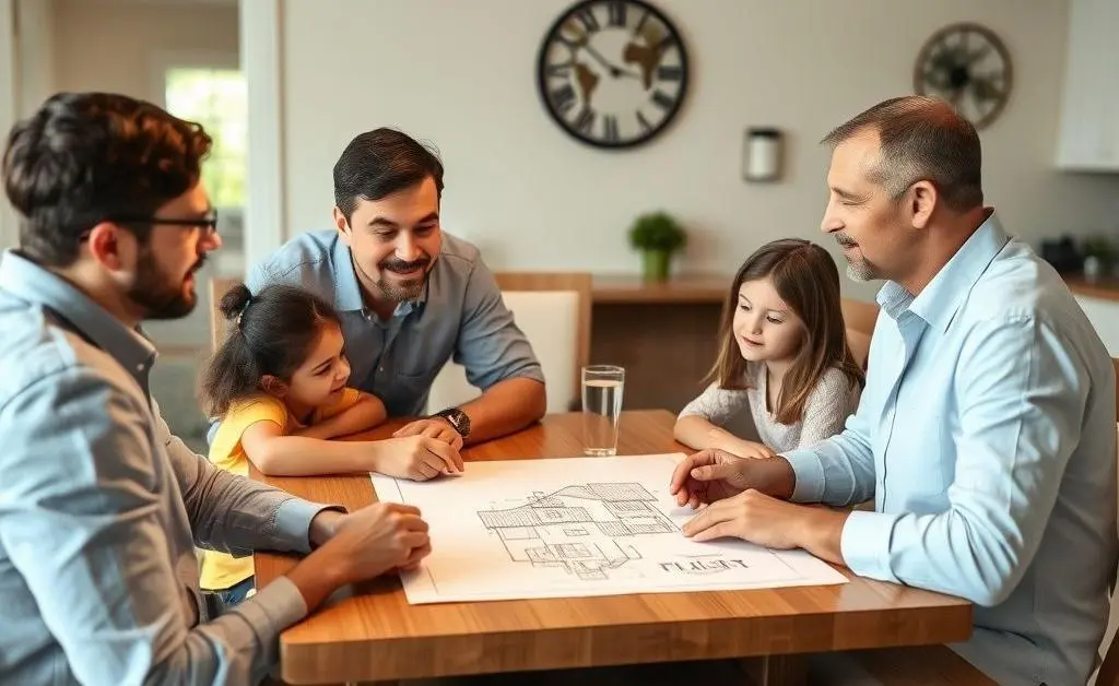 A family discussing PMI options
