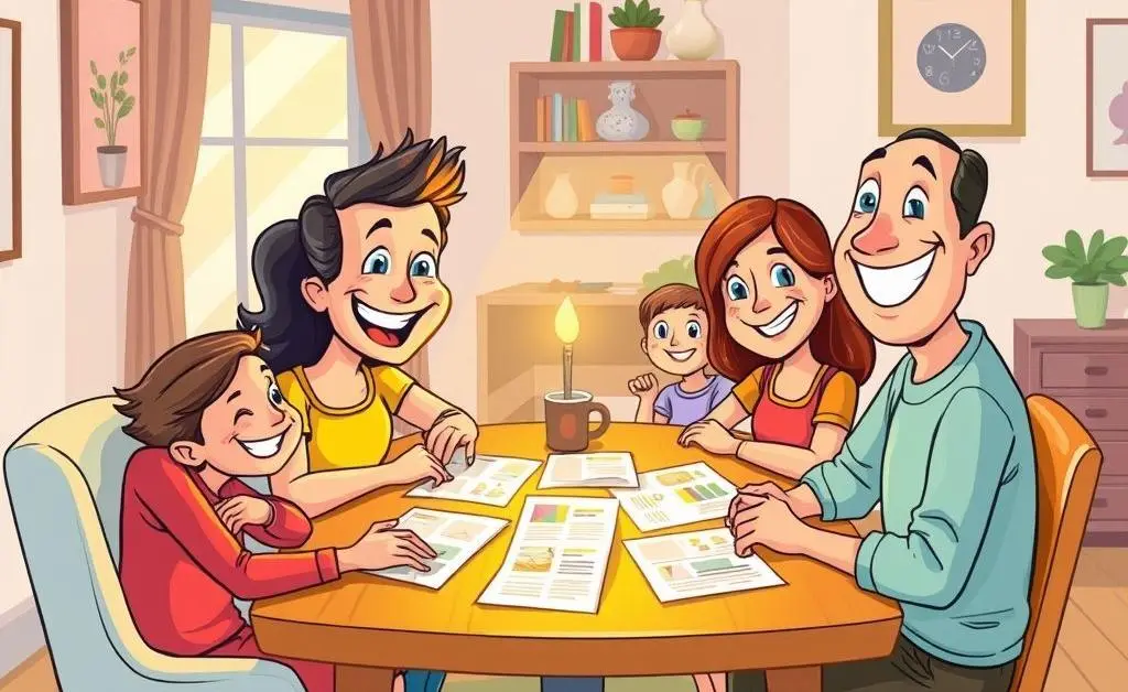 Family discussing health insurance options