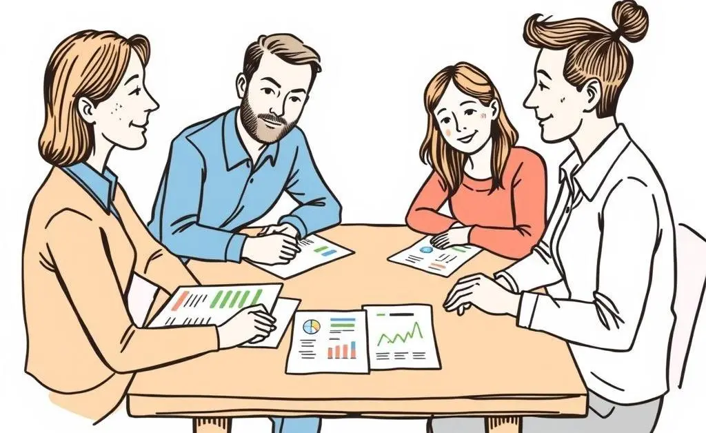 A family planning their finances together.
