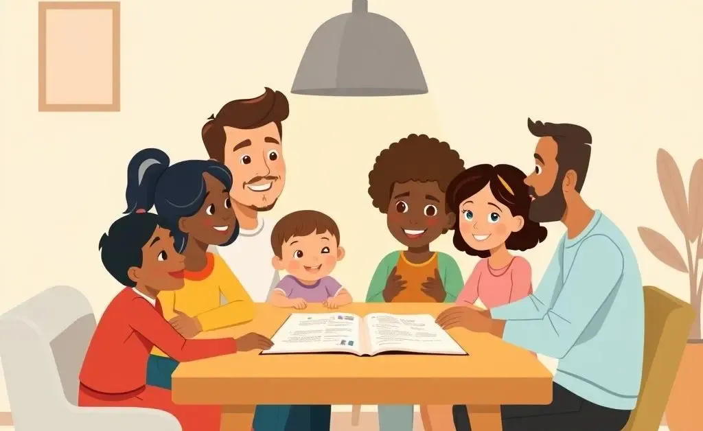 A family discussing health insurance options