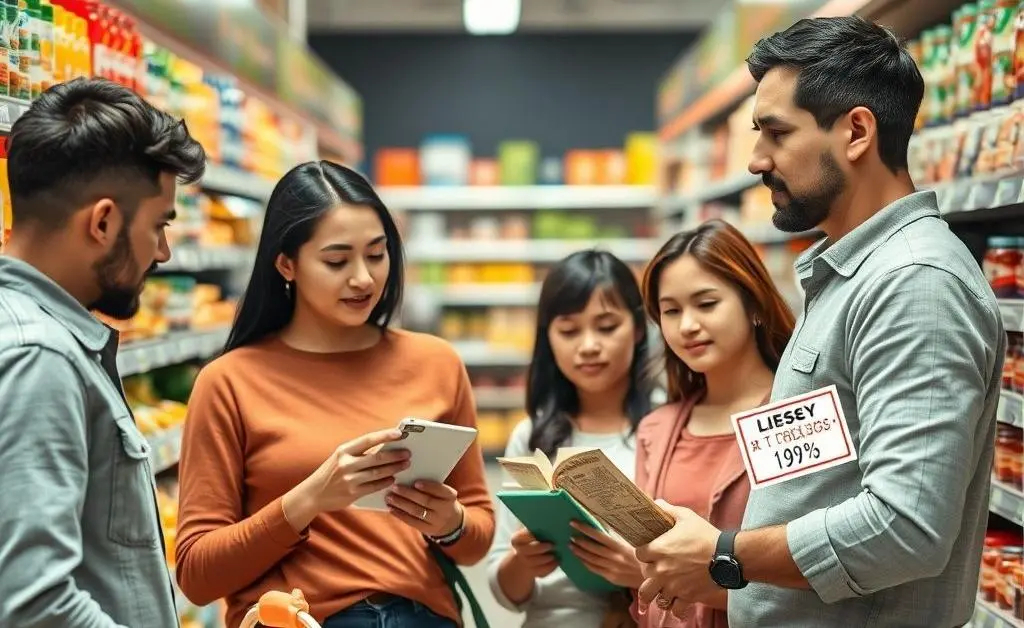 Family shopping at a store with changing prices due to tariffs