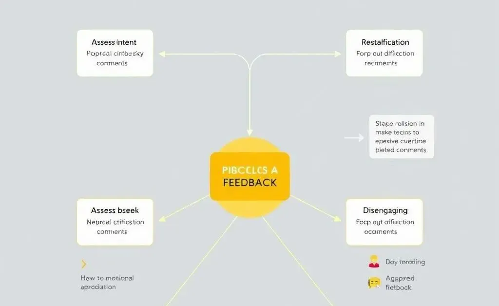 A flowchart detailing how to deal with different types of feedback, from constructive to hostile.