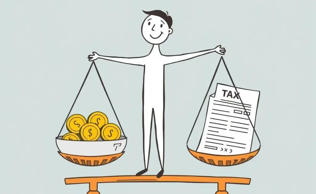 Person balancing investments and taxes