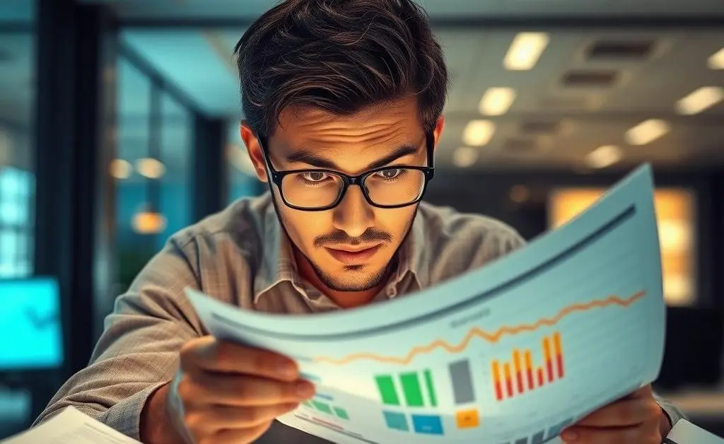 A person exploring financial documents and discovering unexpected features.