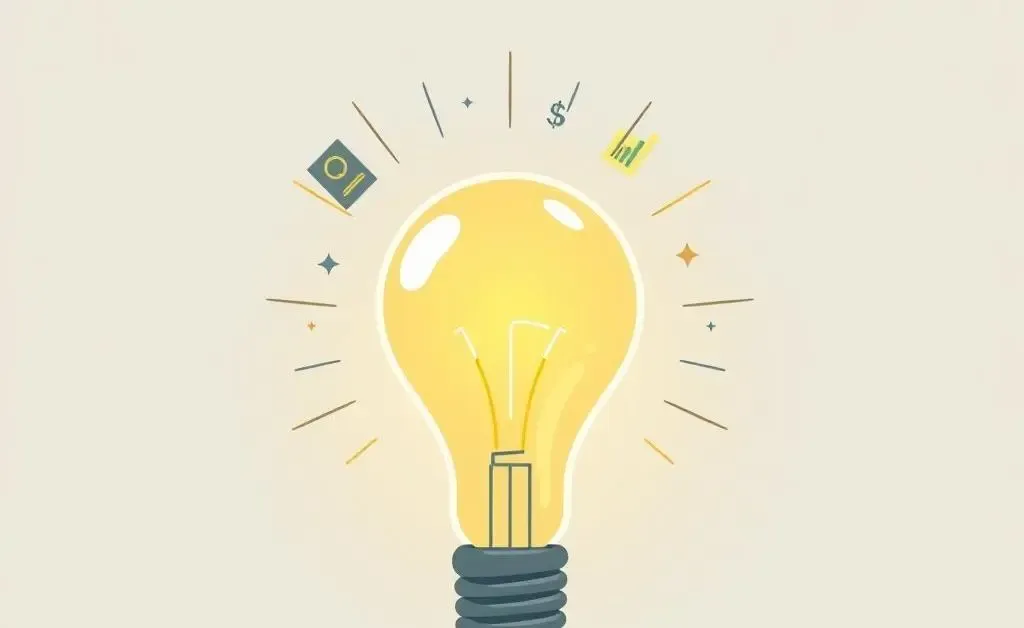 A cartoon lightbulb moment when discovering finance options