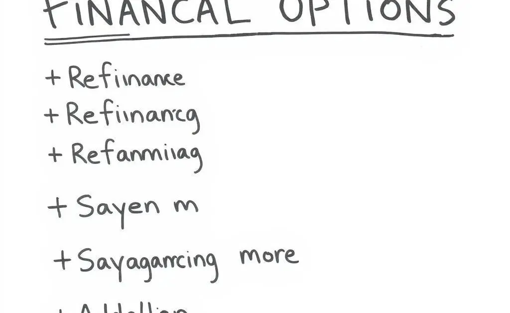 A hand-drawn list of financial options.