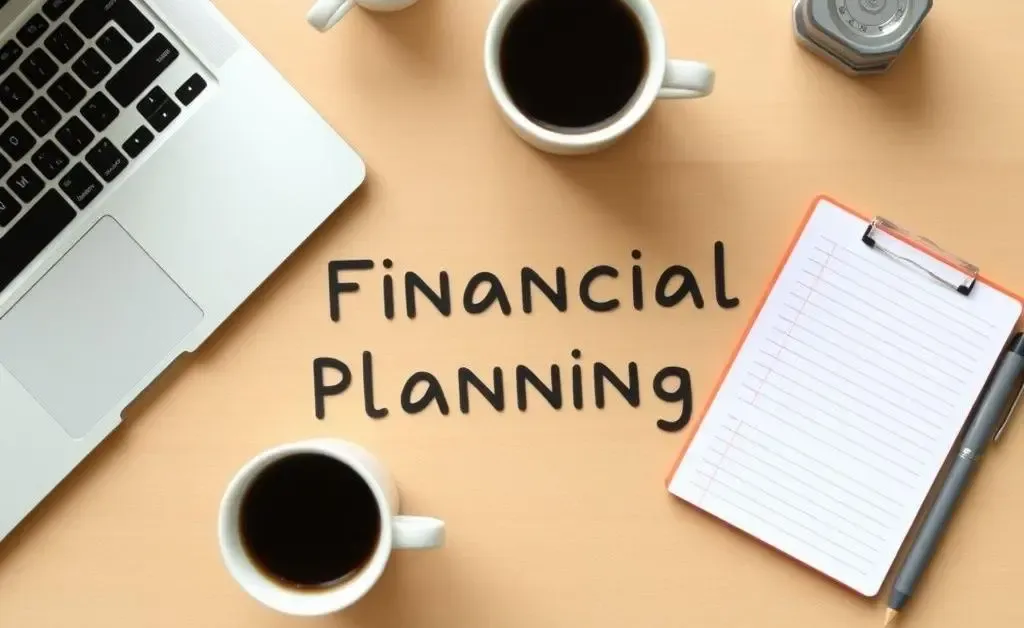 A desk with financial planning tools lined up.