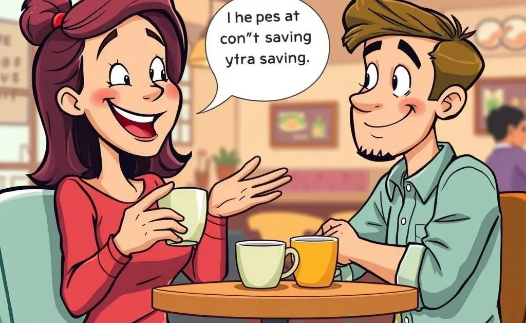 Two friends sharing financial advice over coffee.