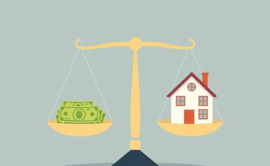 Financial balance scale illustration