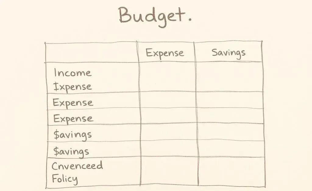 Simple budget plan table