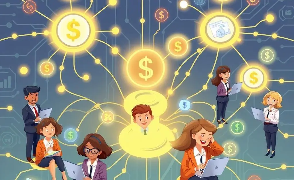 Network of financial professionals connected via digital platforms