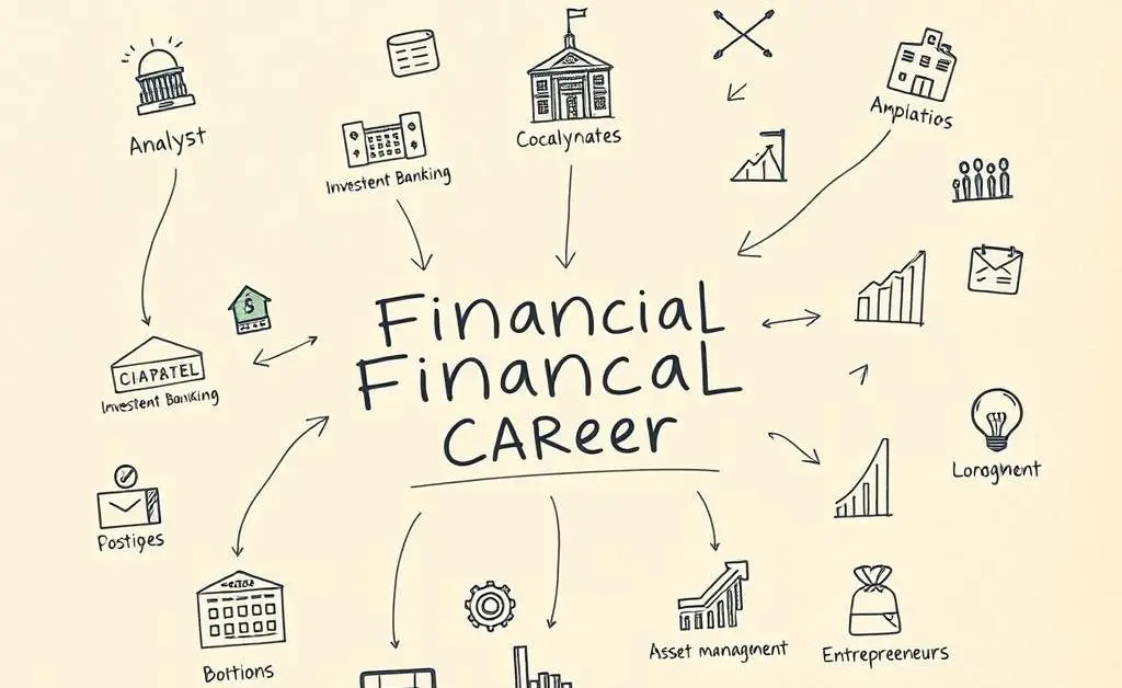 An infographic showing different pathways in a financial career.