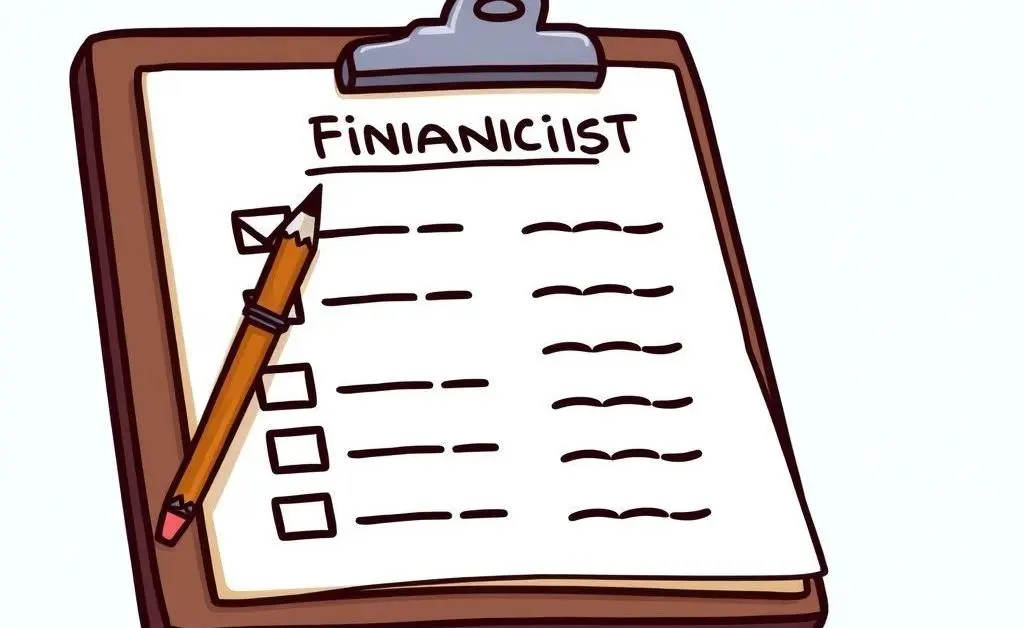 A clipboard with a financial checklist