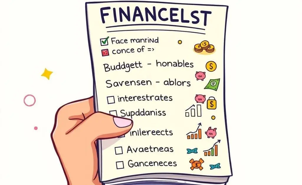 Hand holding a financial checklist about buying a house