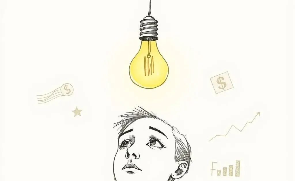 Image of a lightbulb over a person's head representing financial clarity