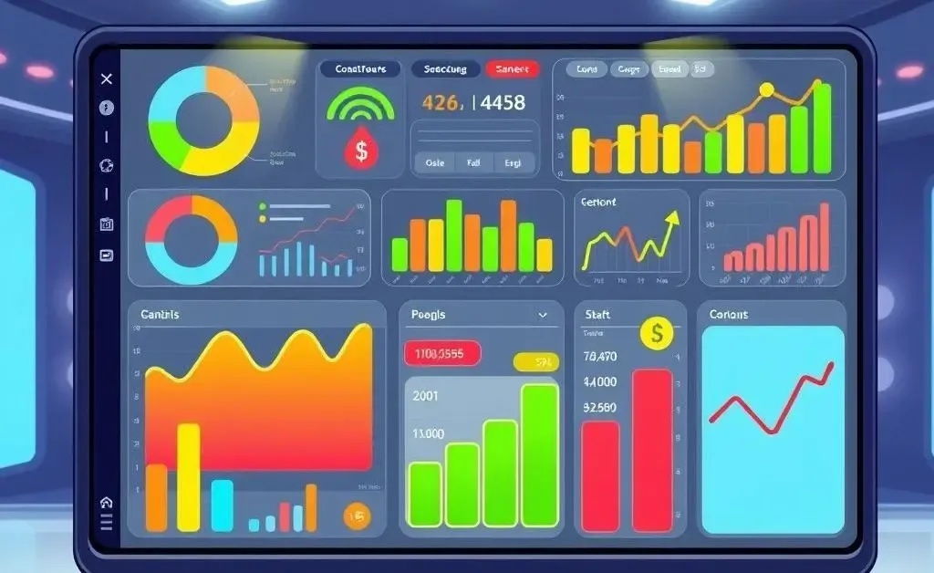 Detailed financial dashboard elements.