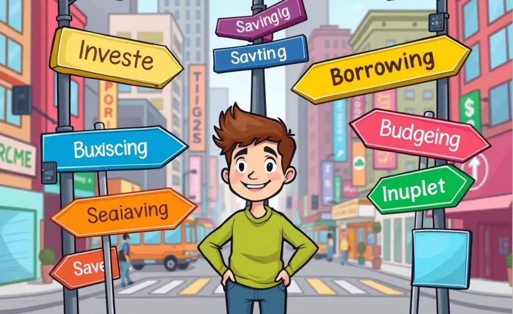 Person at a crossroads making financial decisions.
