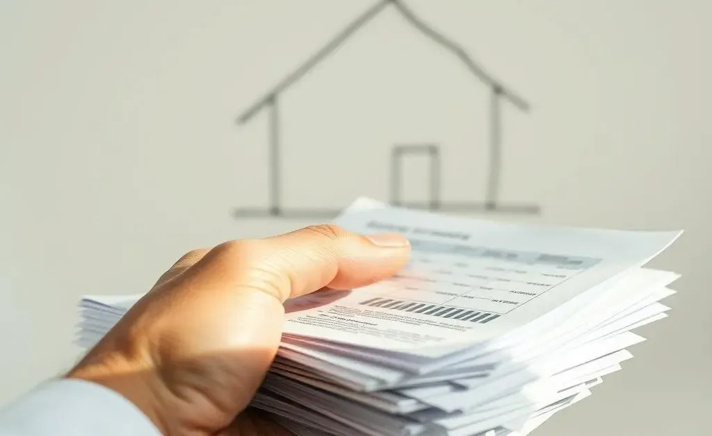 A hand holding financial documents