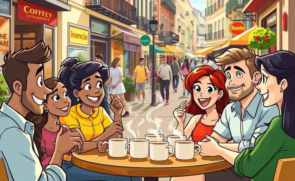 Friends discussing financial emergencies over coffee at a cafe