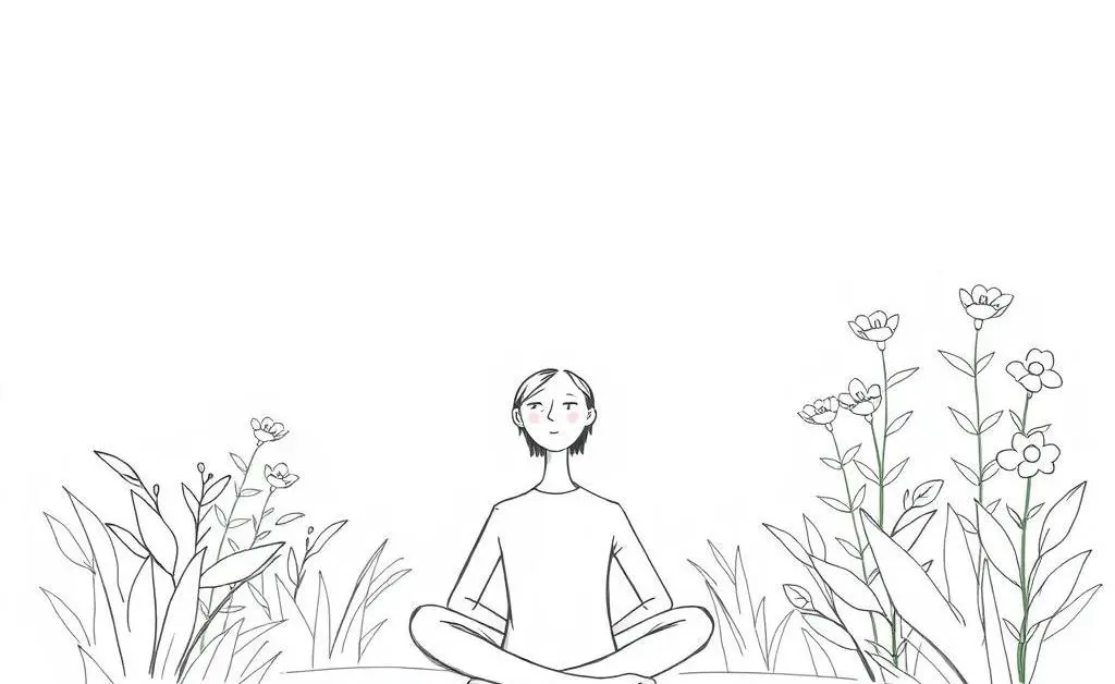 A person reflecting in a peaceful garden, symbolizing financial freedom