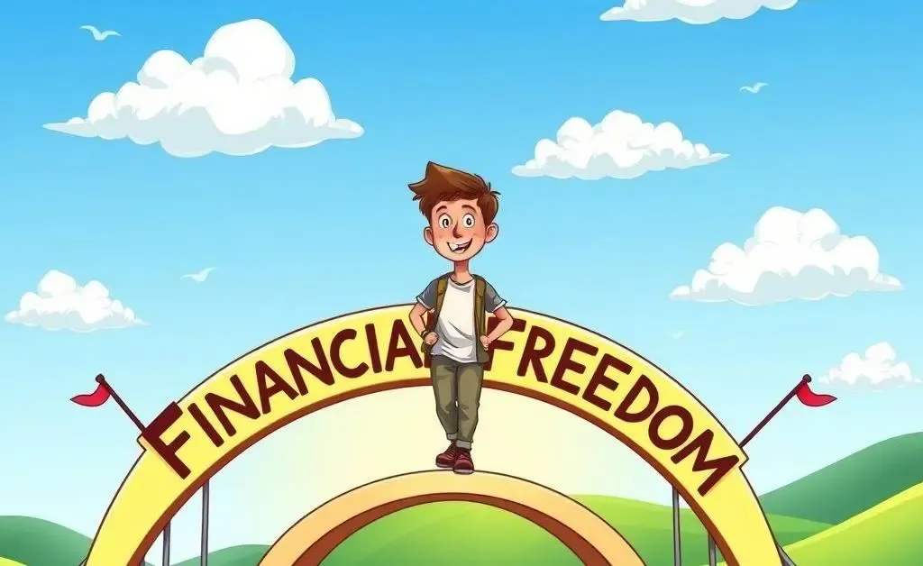 Person walking on a bridge toward financial freedom