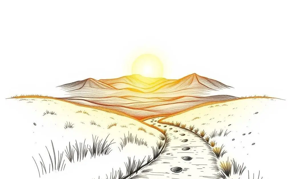 Hand-drawn style path symbolizing financial freedom.