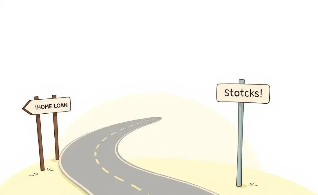 Road leading to financial freedom with signposts