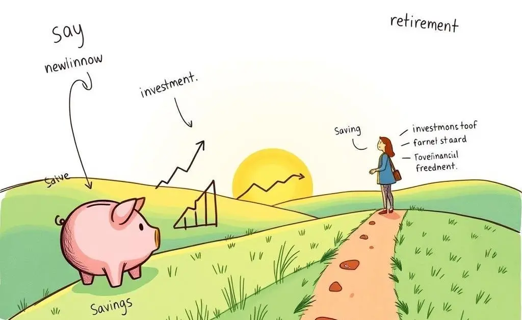 Roadmap to financial freedom showing different milestones