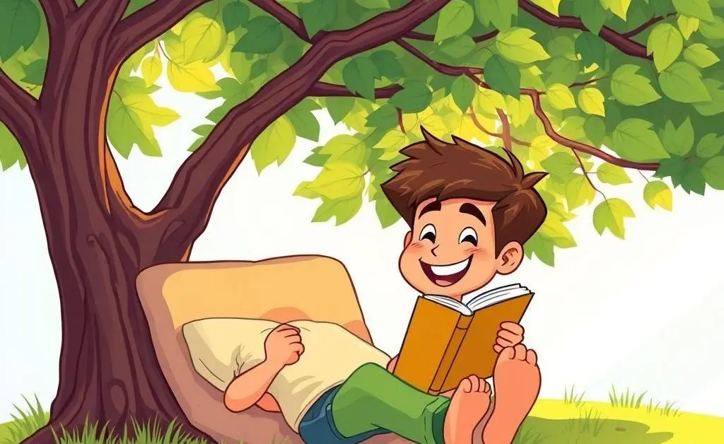 Person lounging under a tree symbolizing financial freedom.