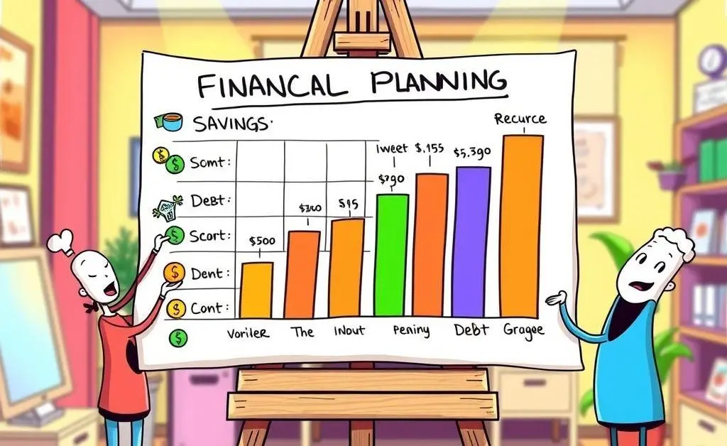 Financial goal chart with different objectives