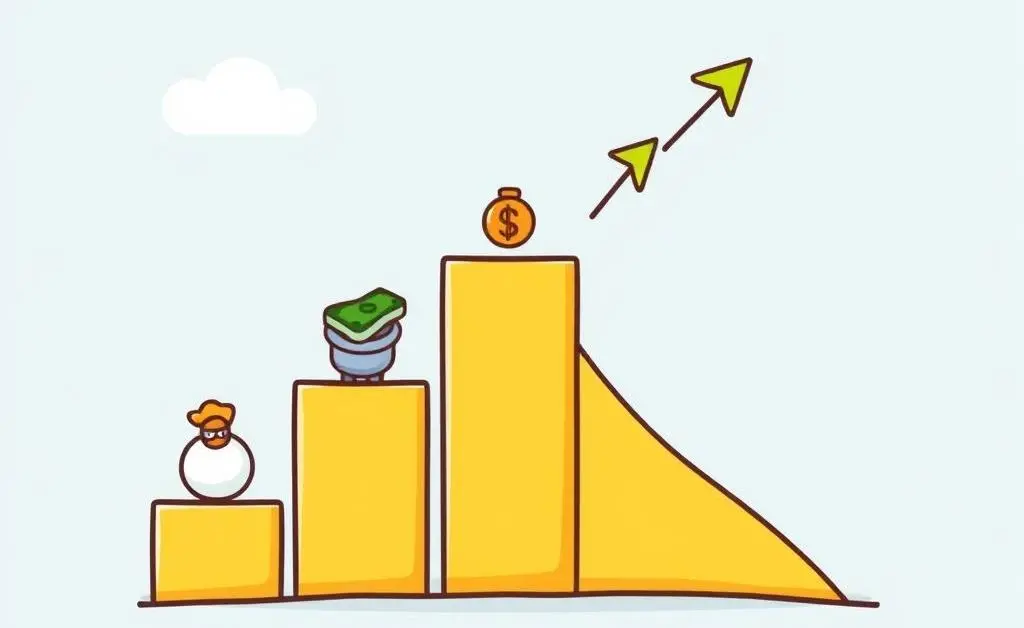 A chart displaying ascending financial goals