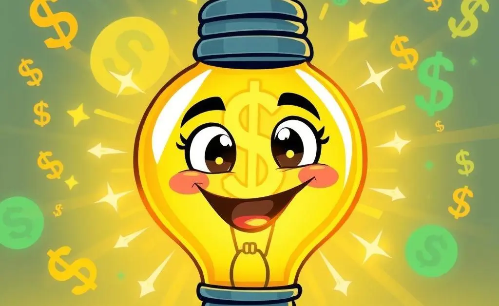 Lightbulb with dollar signs representing financial breakthrough ideas.